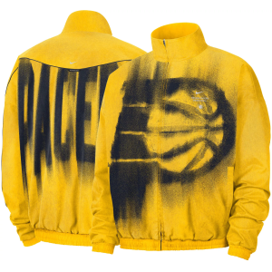 Nike Adult Indiana Pacers Worn With Obsession Standard Issue Game Theater Loud Woven Jacket, Men's, XL, Yellow