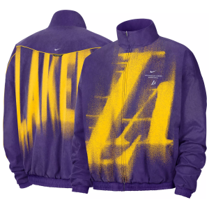 Nike Adult Los Angeles Lakers Worn With Obsession Standard Issue Game Theater Loud Woven Jacket, Men's, Medium, Purple