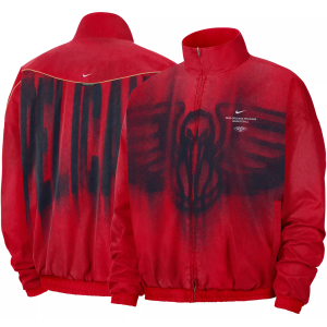 Nike Adult New Orleans Pelicans Worn With Obsession Standard Issue Game Theater Loud Woven Jacket, Men's, Small, Red
