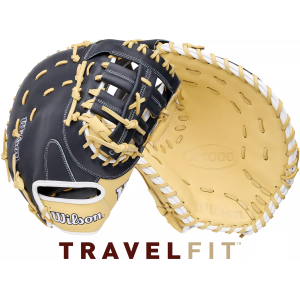 Wilson 12" PF1612 Pedroia Fit A1000 Series First Base Mitt, Men's, Yellow/Black/White