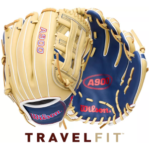 Wilson 12" A900 Pedroia Fit Series Glove, Men's, Yellow/Blue/Red