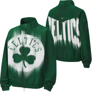 Nike Youth Boston Celtics Worn With Obsession Standard Issue Game Theater Dri-FIT Woven Jacket, Small, Green