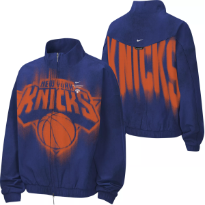 Nike Youth New York Knicks Worn With Obsession Standard Issue Game Theater Dri-FIT Woven Jacket, Medium, Blue