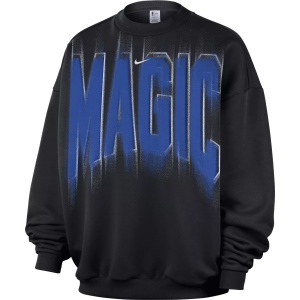 Nike Adult Orlando Magic Worn With Obsession Standard Issue Game Theater Team Crew Sweatshirt, Men's, Medium, Black