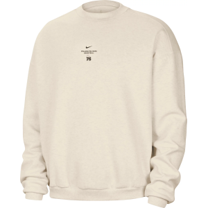 Nike Adult Philadelphia 76ers Worn With Obsession Standard Issue Stretch Crew Sweatshirt, Men's, XL, White