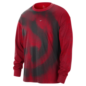 Nike Adult Atlanta Hawks Worn With Obsession Essential Game Theater Anthem Long Sleeve Shirt, Men's, Medium, Red