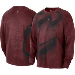 Nike Adult Cleveland Cavaliers Worn With Obsession Essential Game Theater Anthem Long Sleeve Shirt, Men's, XXL, Red
