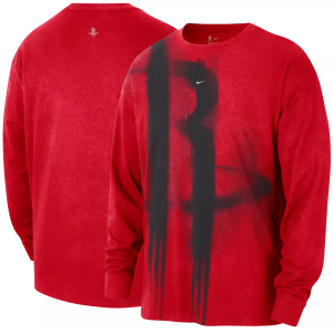 Nike Adult Houston Rockets Worn With Obsession Essential Game Theater Anthem Long Sleeve Shirt, Men's, Large, Red