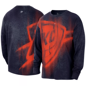 Nike Adult Oklahoma City Thunder Worn With Obsession Essential Game Theater Anthem Long Sleeve Shirt, Men's, XXL, Blue