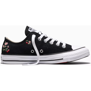 Converse Women's Chuck Taylor All Star Cherry Blossoms Low Top Shoes, Size 7.5, Black/White/Red