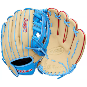 Wilson 12" Youth A450 Series Glove, Yellow/Blue/Red
