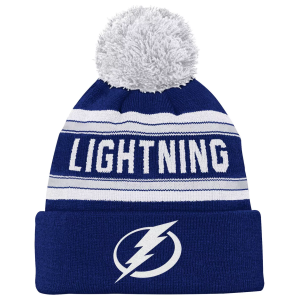 NHL Youth Tampa Bay Lightning Blue Jacquard Pom Knit Beanie