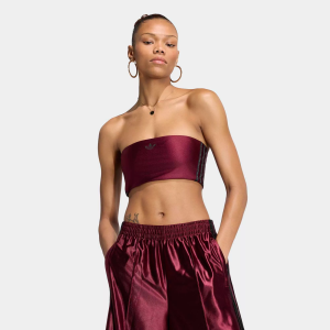 adidas Originals Women's 3S Tube Top, XS, Maroon/Black