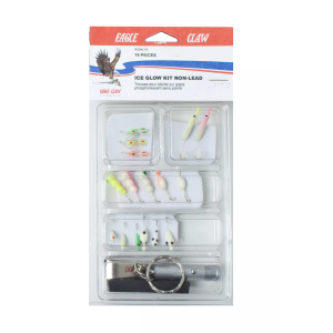 Eagle Claw 19 Piece Glow Ice Fishing Kit