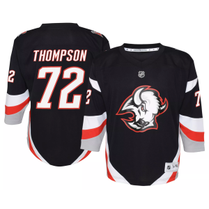 NHL Boys' Buffalo Sabres Tage Thompson #72 Breakaway Black Alternate Replica Jersey, Small/Medium