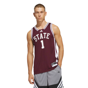 adidas Men's Mississippi State Bulldogs Basketball Replica Jersey, Red