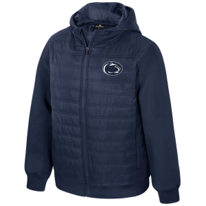 Colosseum Men's Penn State Nittany Lions Scuba Hooded Puffer Jacket, Large, Blue