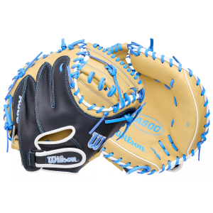 Wilson Wilson 32" A500 Series Catcher's Mitt, Men's, Yellow/Black/Blue - $89.99 at DICK'S Sporting Goods