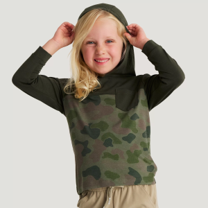 Free Fly Free Fly Little Kids' Colorblock Bamboo Shade Hoodie, 5T, Drk Frst/Vntg Camo Oil Green - $48.00 at DICK'S Sporting Goods