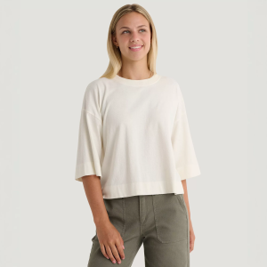 Free Fly Women's Heavyweight Cotton Cropped Tee, Large, Bone