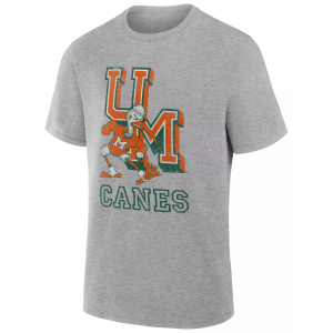 NCAA Men's Miami Hurricanes Canes T-Shirt, Small, Gray
