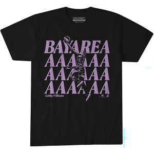BreakingT Adult Golden State Gabby Williams Bay Area T-Shirt, Men's, Small, Black