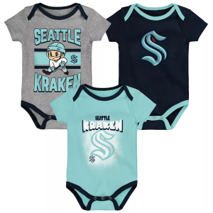 NHL Seattle Kraken Chill on the Ice Onesie 3 Pack, Boys', 0-3M