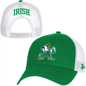 Under Armour Adult Notre Dame Fighting Irish Off The Schtop Trucker Hat, Men's, White