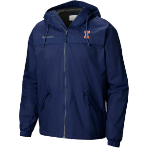 Columbia Men's Illinois Fighting Illini Full Zip Oroville Jacket, Large, Blue