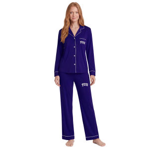 Concepts Sport Women's TCU Horned Frogs Sleep Set, Large, Purple