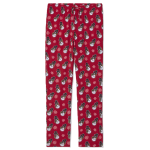 GOAT USA Men's Snowman Pajama Pants, Small, Enduring Red