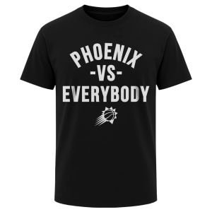 500 LEVEL Men's Phoenix Suns Phoenix vs Everybody Wordmark T-Shirt, Large, Black