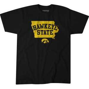 BreakingT Men's Iowa Hawkeyes Hawkeye T-Shirt, Small, Black
