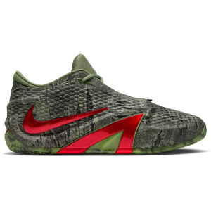 Nike Ja 4 Low 'Zombie' Basketball Shoes, Men's, M10.5/W12, Oil Green/Bright Crimson/Lt Lemon Twist