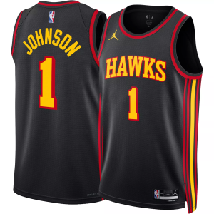Nike Men's Atlanta Hawks Jalen Johnson Swingman Statement Jersey, Small, Black