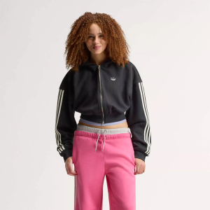 Adidas adidas Originals Women's adiSignature 3-Stripes Full-Zip Hoodie, Small, Black/Off White - $80.00 at DICK'S Sporting Goods