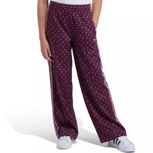 adidas Originals Girls' Firebird Dot Printed Wide Leg Pant, Medium, Maroon