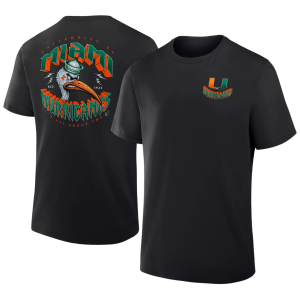 NCAA Men's Miami Hurricanes 2-HIt T-Shirt, Large, Black