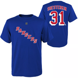 Outerstuff NHL Boys' New York Rangers Igor Shesterkin Home T-Shirt, Medium, Blue - $30.00 at DICK'S Sporting Goods