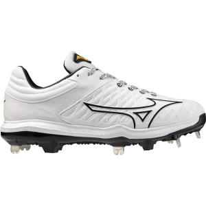 Mizuno Pro FP Metal Fastpitch Softball Cleats, Size 6, White/Black