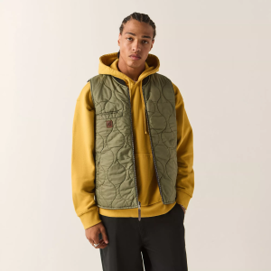 Brixton Men's Builders Abraham Reversible Vest, Large, Black/Olive Surplus