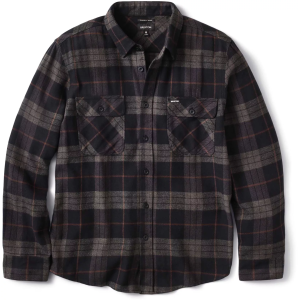 Brixton Men's Bowery Long Sleeve Flannel Shirt, Large, Black/Charcoal