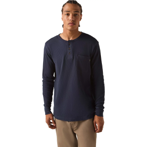 Brixton Men's Baseline Waffle Knit Long Sleeve Shirt, XL, Navy