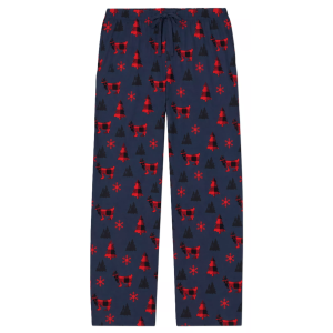 GOAT USA Men's Winter Plaid PJ Pants, Small, Navy Blazer