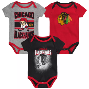 NHL Chicago Blackhawks Chill on the Ice Onesie 3 Pack, Boys', 0-3M
