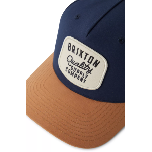 Brixton Hubal Snapback Hat, Men's, Washed Navy/Dusted Ochre