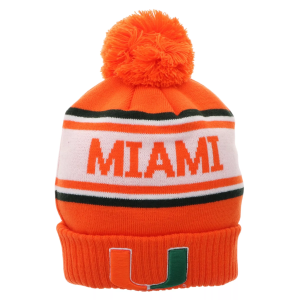 League-Legacy League-Legacy Adult Miami Hurricanes Orange Pom Knit Beanie, Men's - $18.74 at DICK'S Sporting Goods