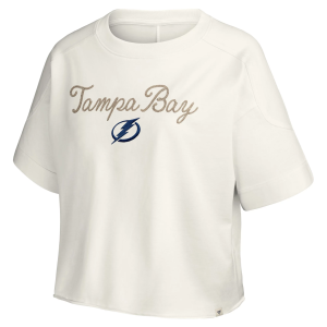 NHL Women's Tampa Bay Lightning Vintage Script T-Shirt, Medium, White