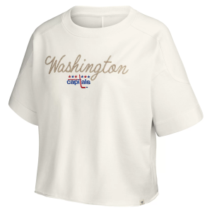 NHL Women's Washington Capitals Vintage Script T-Shirt, Medium, White