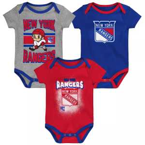 NHL New York Rangers Chill on the Ice Onesie 3 Pack, Boys', 0-3M